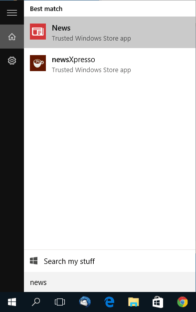 Windows 10 Search Menu