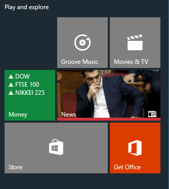 Windows 10 Start Menu News Live Tile