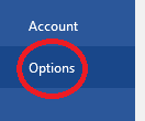 Microsoft Office 2016 Options