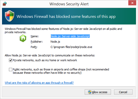 Windows Firewall access