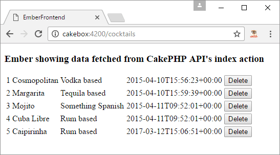Ember delete action page